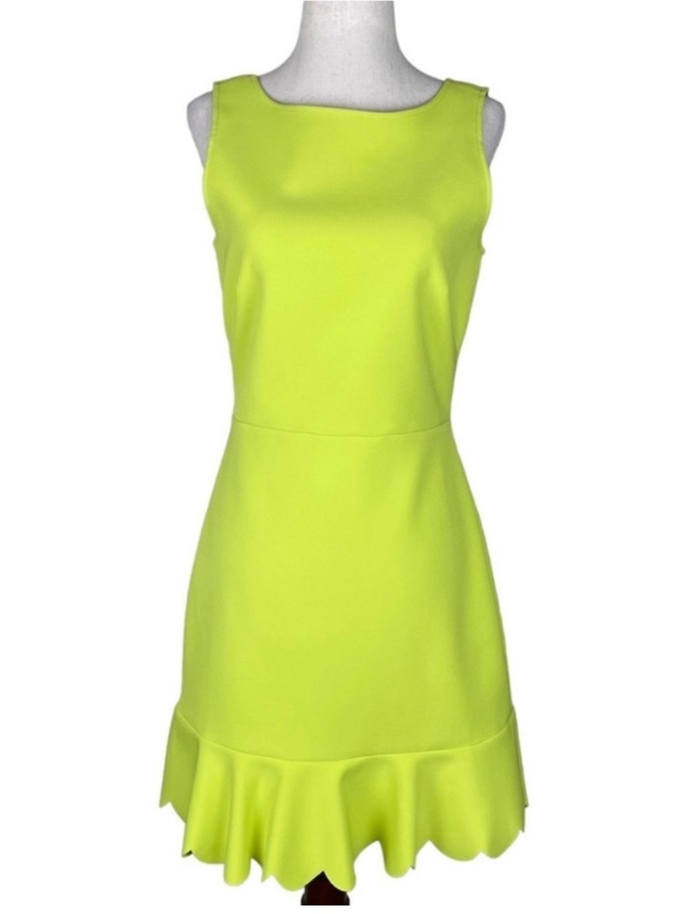 J.crew Yellow Scallop-Hem Sleeveless mini Dress